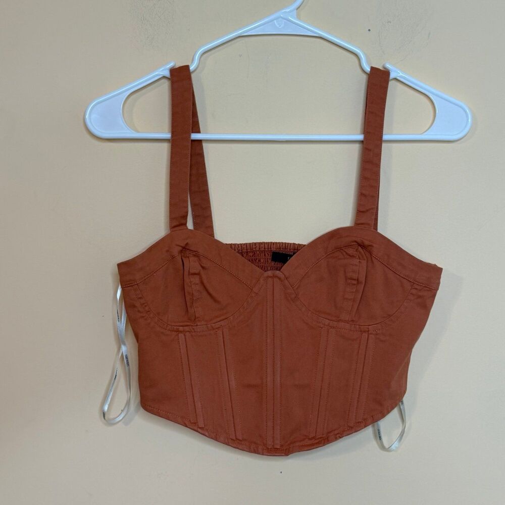 Forever 21 orange/burnt orange bustier corset top size small